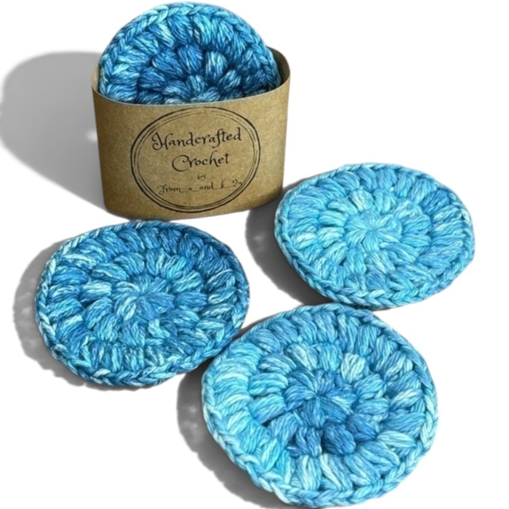 Handcrafted Crochet Face Round Makeup Remover Scrubbies Set Cotton Yarn